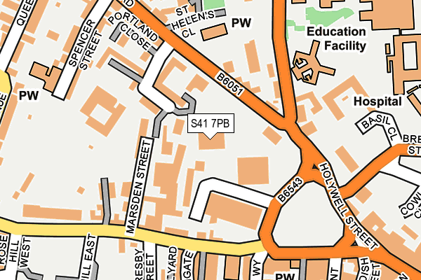 S41 7PB map - OS OpenMap – Local (Ordnance Survey)