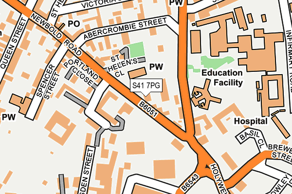 S41 7PG map - OS OpenMap – Local (Ordnance Survey)