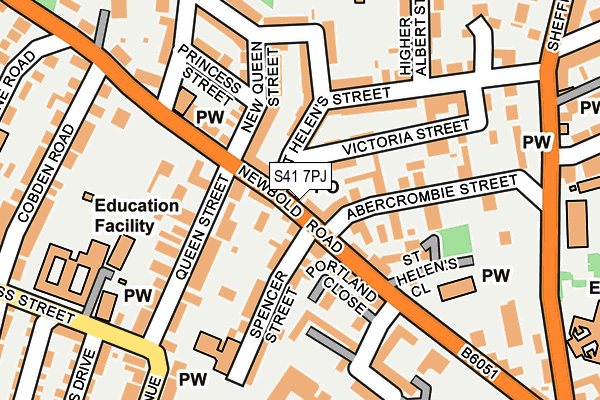 S41 7PJ map - OS OpenMap – Local (Ordnance Survey)