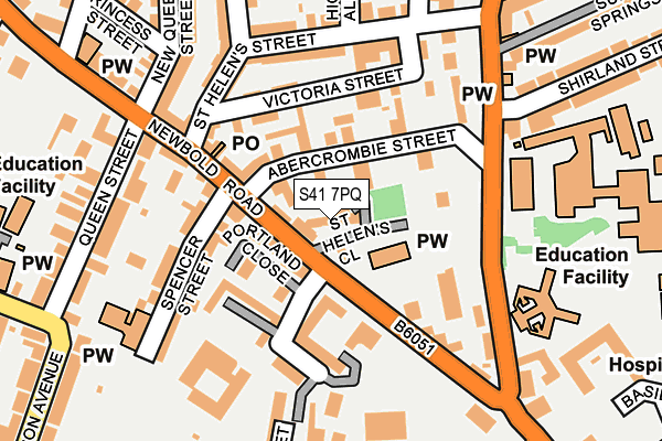 S41 7PQ map - OS OpenMap – Local (Ordnance Survey)