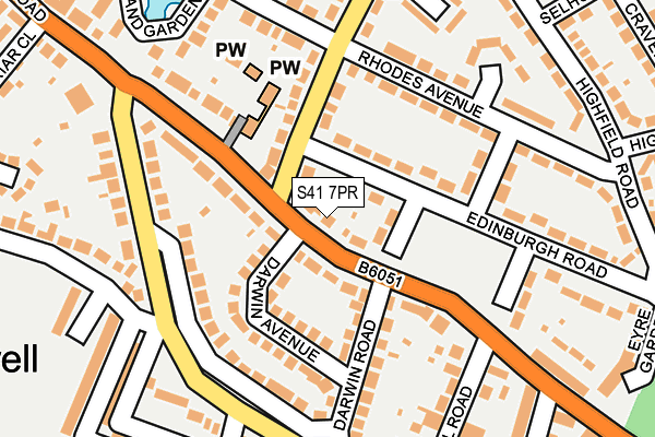 S41 7PR map - OS OpenMap – Local (Ordnance Survey)