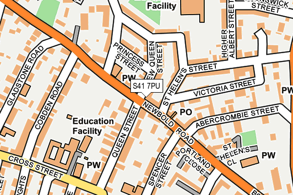 S41 7PU map - OS OpenMap – Local (Ordnance Survey)