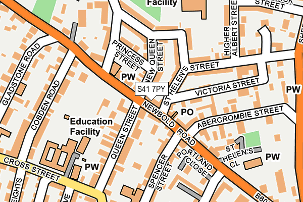 S41 7PY map - OS OpenMap – Local (Ordnance Survey)