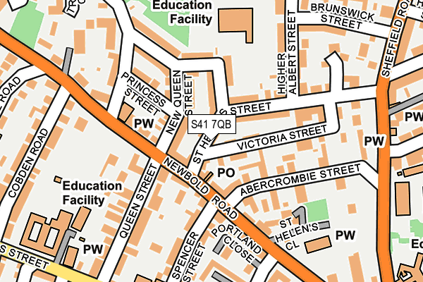 S41 7QB map - OS OpenMap – Local (Ordnance Survey)