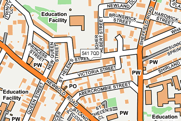 S41 7QD map - OS OpenMap – Local (Ordnance Survey)