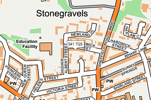 S41 7QS map - OS OpenMap – Local (Ordnance Survey)