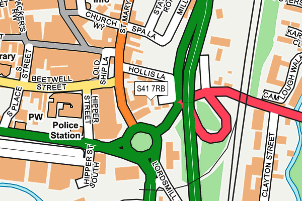 S41 7RB map - OS OpenMap – Local (Ordnance Survey)