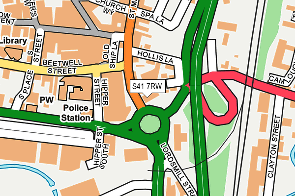 S41 7RW map - OS OpenMap – Local (Ordnance Survey)