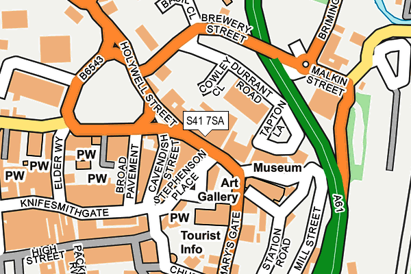 S41 7SA map - OS OpenMap – Local (Ordnance Survey)