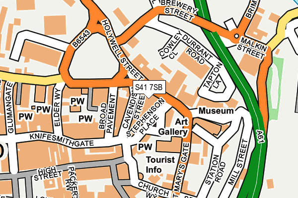 S41 7SB map - OS OpenMap – Local (Ordnance Survey)