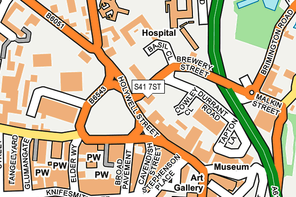 S41 7ST map - OS OpenMap – Local (Ordnance Survey)