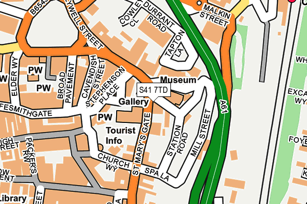 S41 7TD map - OS OpenMap – Local (Ordnance Survey)
