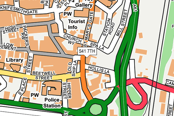 S41 7TH map - OS OpenMap – Local (Ordnance Survey)