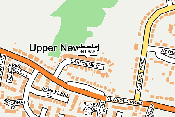 S41 8AB map - OS OpenMap – Local (Ordnance Survey)