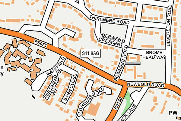 S41 8AG map - OS OpenMap – Local (Ordnance Survey)