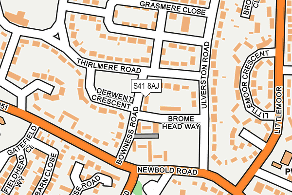 S41 8AJ map - OS OpenMap – Local (Ordnance Survey)