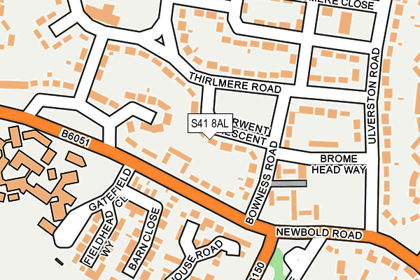 S41 8AL map - OS OpenMap – Local (Ordnance Survey)