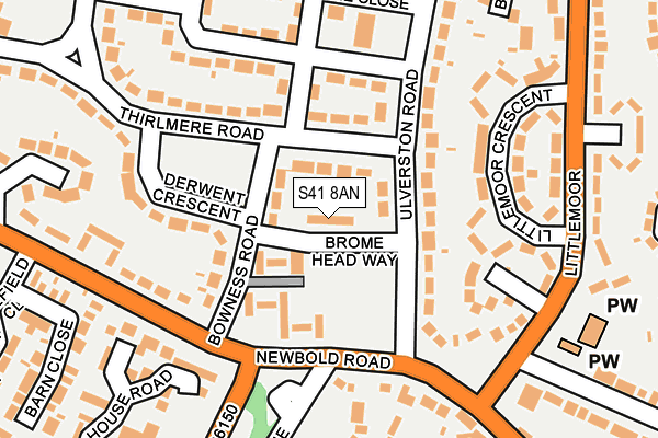 S41 8AN map - OS OpenMap – Local (Ordnance Survey)