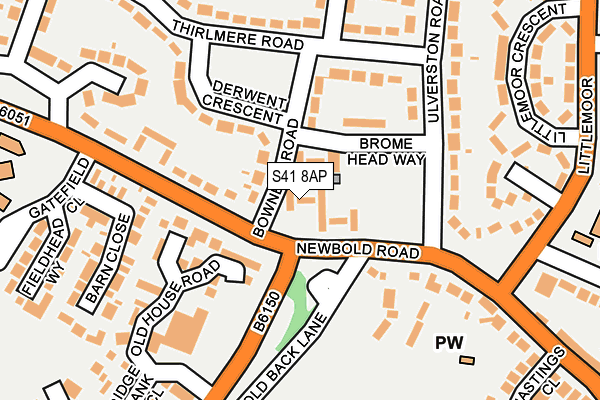 S41 8AP map - OS OpenMap – Local (Ordnance Survey)