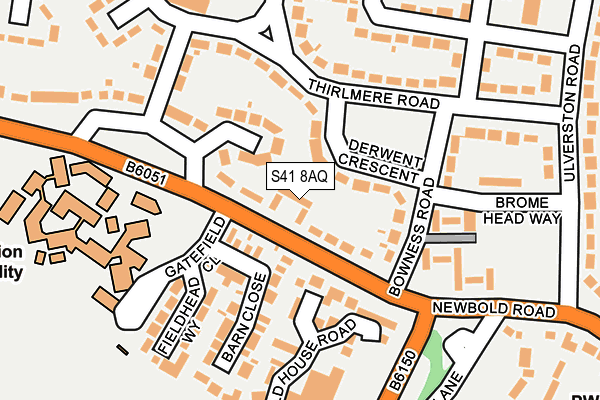 S41 8AQ map - OS OpenMap – Local (Ordnance Survey)