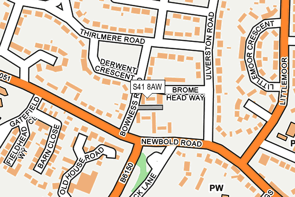 S41 8AW map - OS OpenMap – Local (Ordnance Survey)