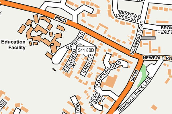 S41 8BD map - OS OpenMap – Local (Ordnance Survey)