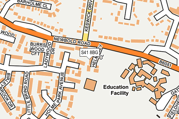 S41 8BG map - OS OpenMap – Local (Ordnance Survey)