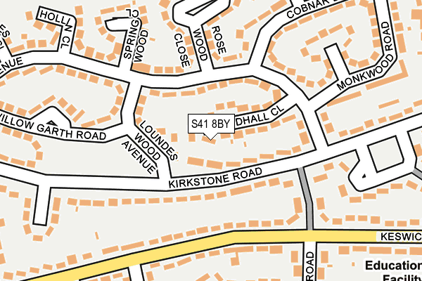 S41 8BY map - OS OpenMap – Local (Ordnance Survey)