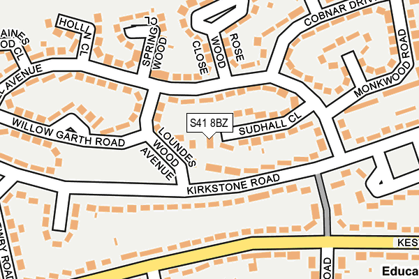 S41 8BZ map - OS OpenMap – Local (Ordnance Survey)