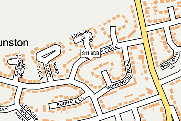 S41 8DB map - OS OpenMap – Local (Ordnance Survey)