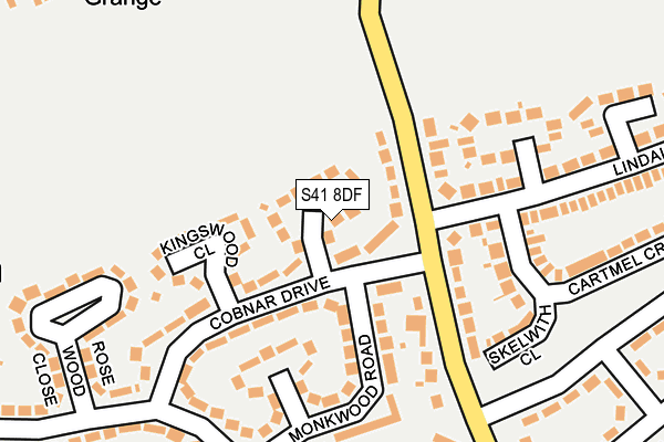 S41 8DF map - OS OpenMap – Local (Ordnance Survey)
