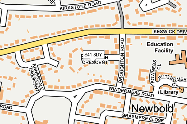 S41 8DY map - OS OpenMap – Local (Ordnance Survey)