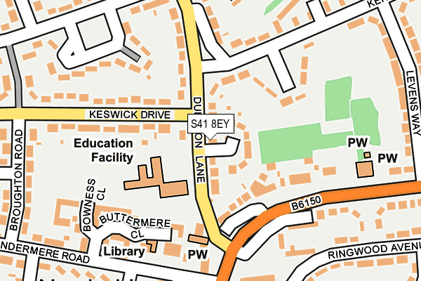 S41 8EY map - OS OpenMap – Local (Ordnance Survey)