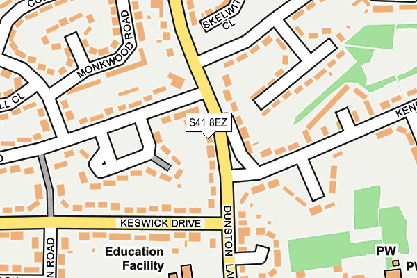 S41 8EZ map - OS OpenMap – Local (Ordnance Survey)