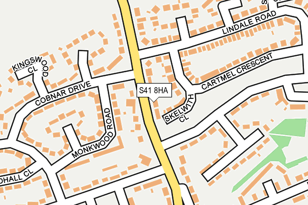 S41 8HA map - OS OpenMap – Local (Ordnance Survey)