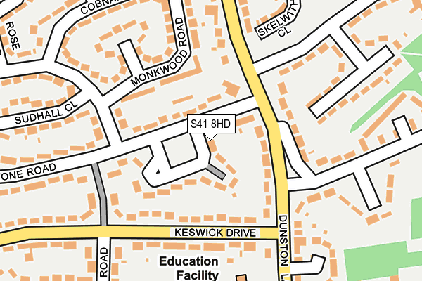 S41 8HD map - OS OpenMap – Local (Ordnance Survey)