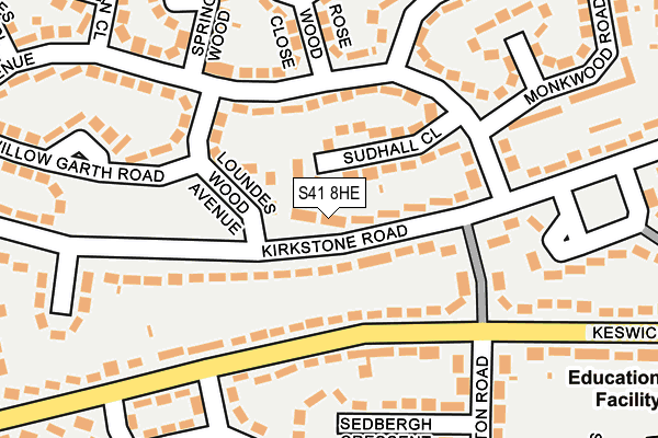 S41 8HE map - OS OpenMap – Local (Ordnance Survey)