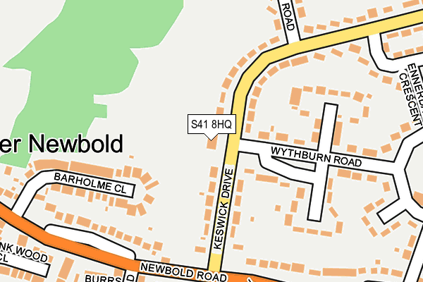 S41 8HQ map - OS OpenMap – Local (Ordnance Survey)