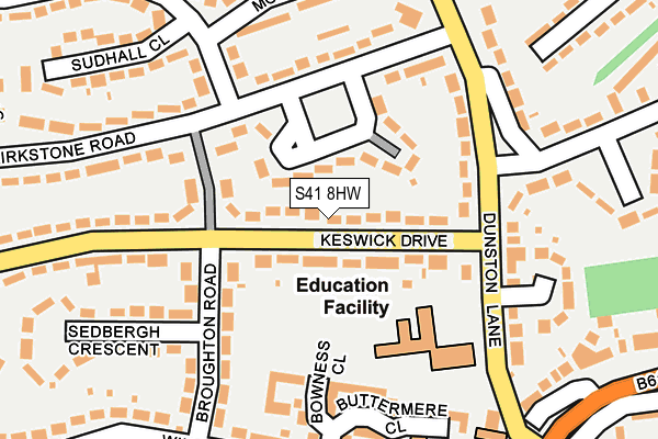 S41 8HW map - OS OpenMap – Local (Ordnance Survey)