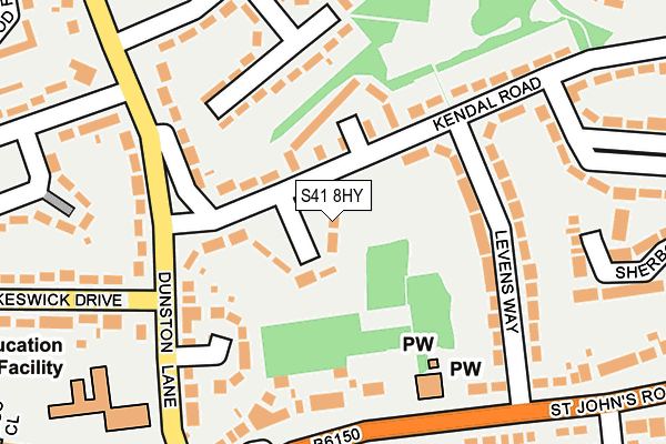 S41 8HY map - OS OpenMap – Local (Ordnance Survey)