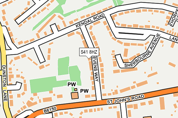 S41 8HZ map - OS OpenMap – Local (Ordnance Survey)
