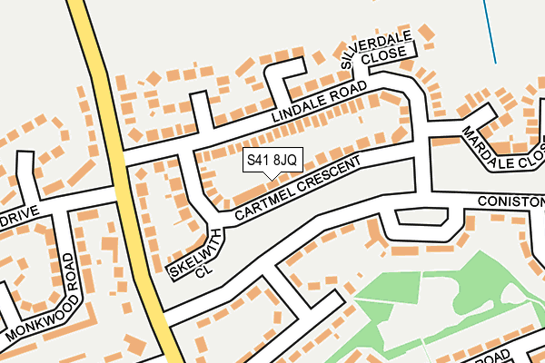 S41 8JQ map - OS OpenMap – Local (Ordnance Survey)