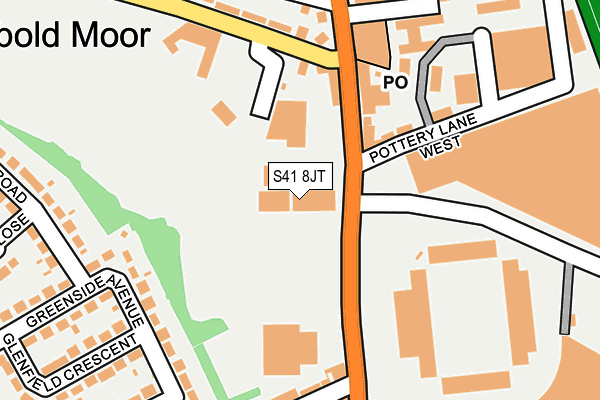 S41 8JT map - OS OpenMap – Local (Ordnance Survey)