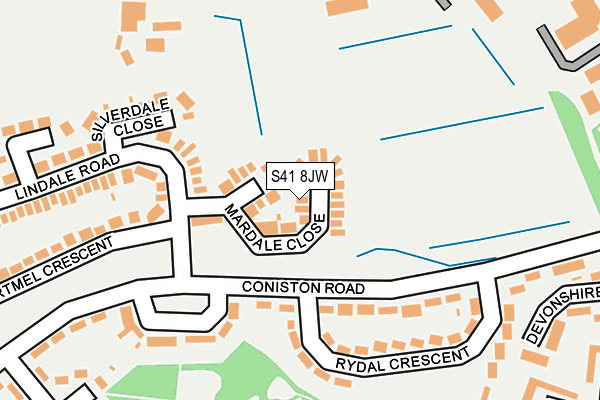 S41 8JW map - OS OpenMap – Local (Ordnance Survey)