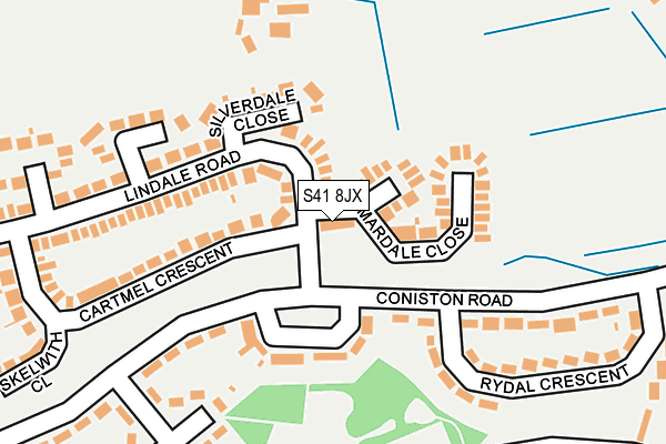 S41 8JX map - OS OpenMap – Local (Ordnance Survey)
