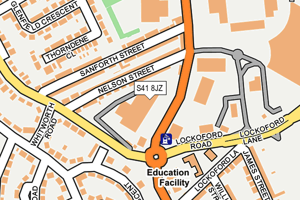S41 8JZ map - OS OpenMap – Local (Ordnance Survey)