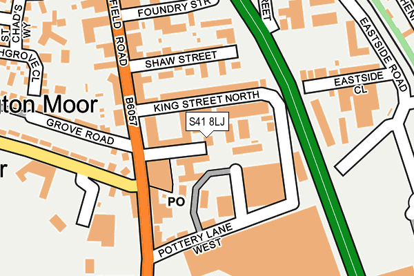 S41 8LJ map - OS OpenMap – Local (Ordnance Survey)