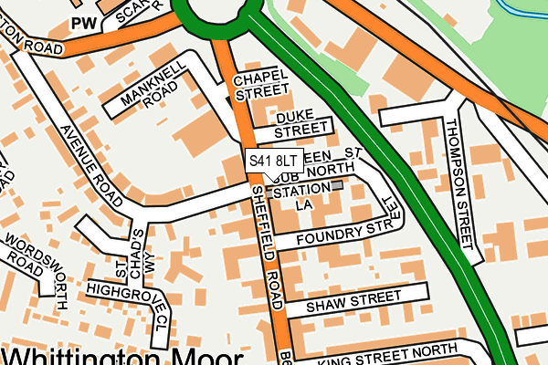 S41 8LT map - OS OpenMap – Local (Ordnance Survey)