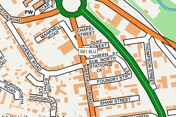 S41 8LU map - OS OpenMap – Local (Ordnance Survey)