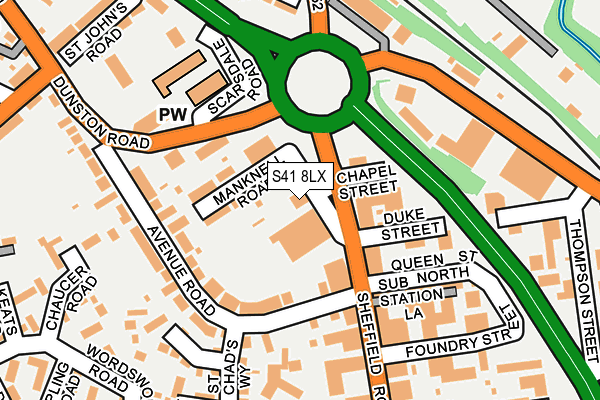 S41 8LX map - OS OpenMap – Local (Ordnance Survey)